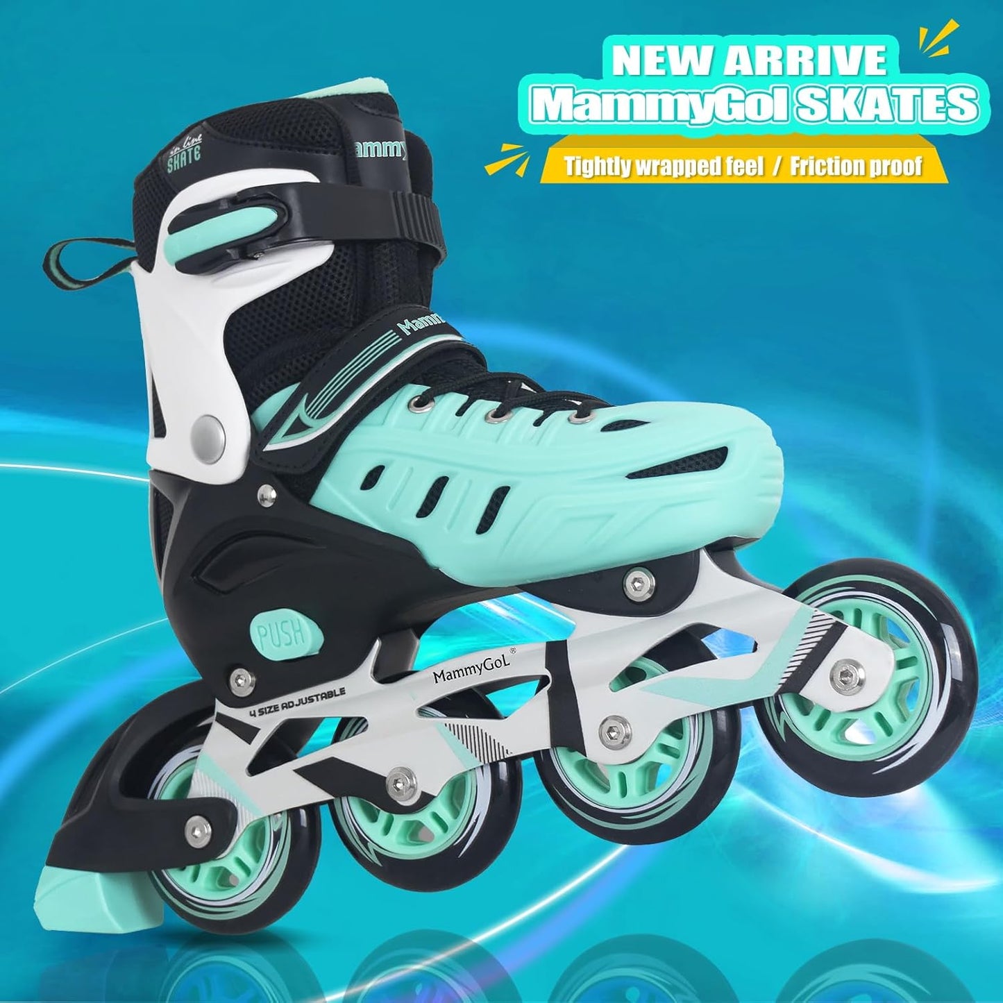 MammyGol Adults High Performance Professional Skates-Teal