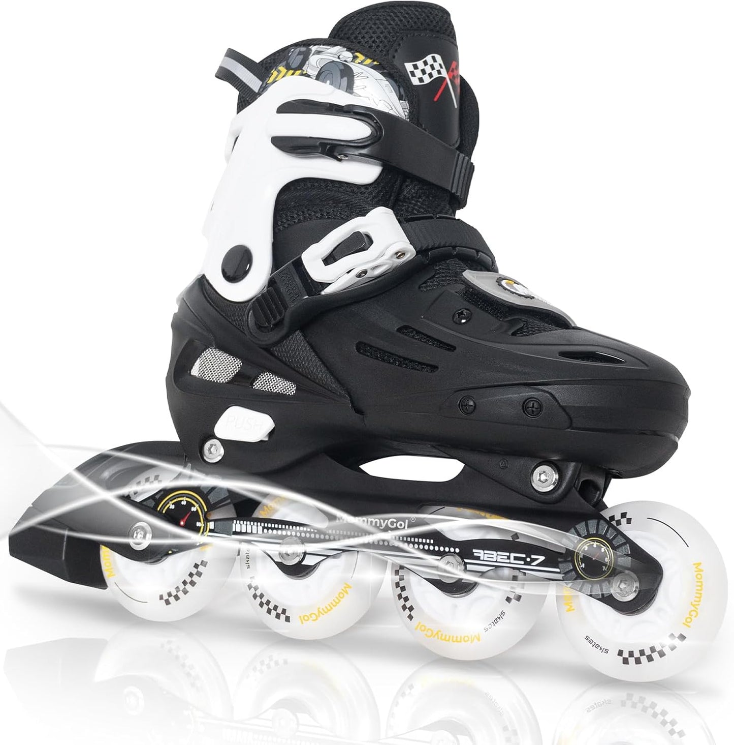 MammyGol Inline Skates for Boys and Girls Youth-White