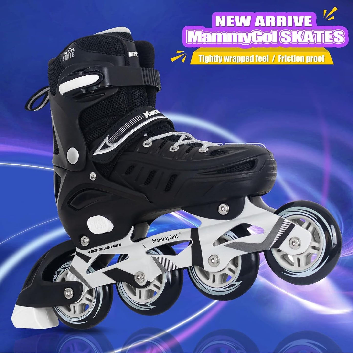 MammyGol Adults High Performance Professional Skates-Black