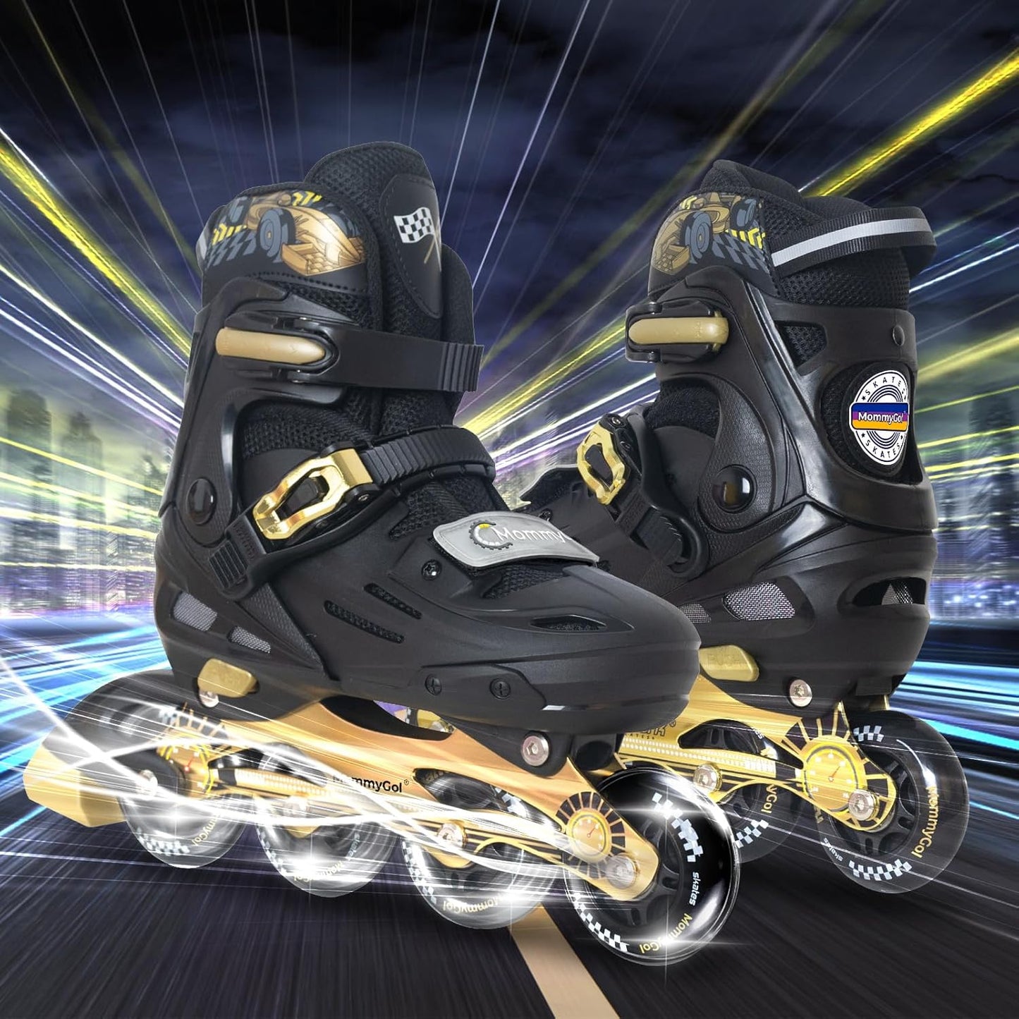 MammyGol Inline Skates for Boys and Girls Youth-Golden