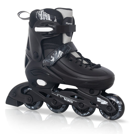 MammyGol Adjustable Inline Skates for Kids Youths Adults-Black