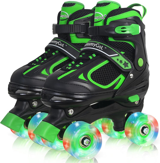 MammyGol Roller Skates for Boys Girls-Green