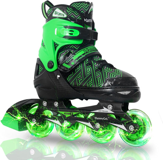 MammyGol Beginner Inline Skates for Kids-Green