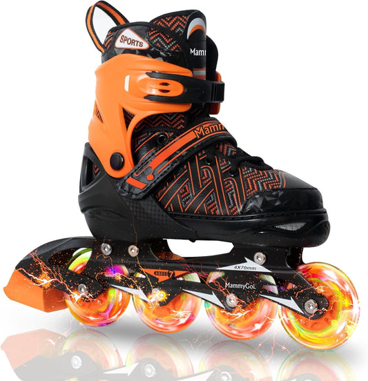 MammyGol Beginner Inline Skates for Kids-Orange