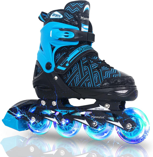 MammyGol Beginner Inline Skates for Kids-Blue