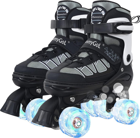 MammyGol Roller Skates for Kids - White Black