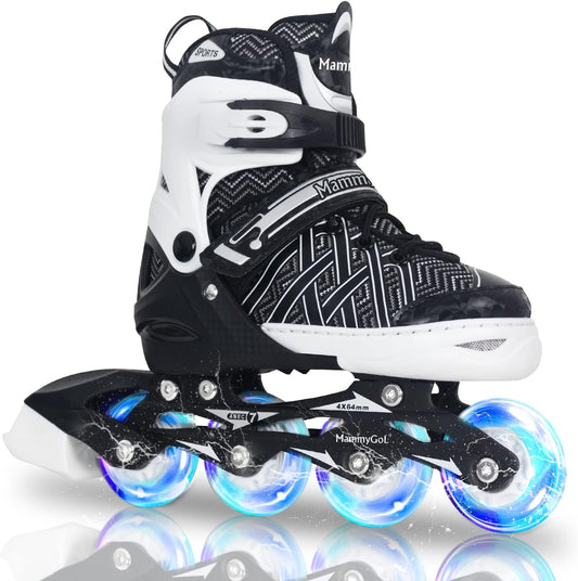 MammyGol Beginner Inline Skates for Kids-Black