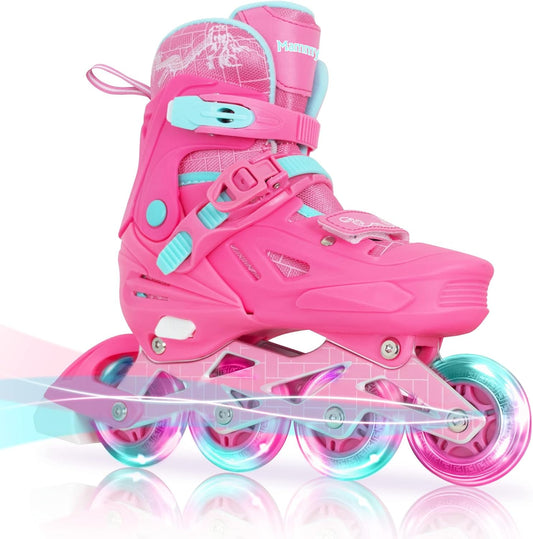 MammyGol Inline Skates for Girls and Boys-Pink
