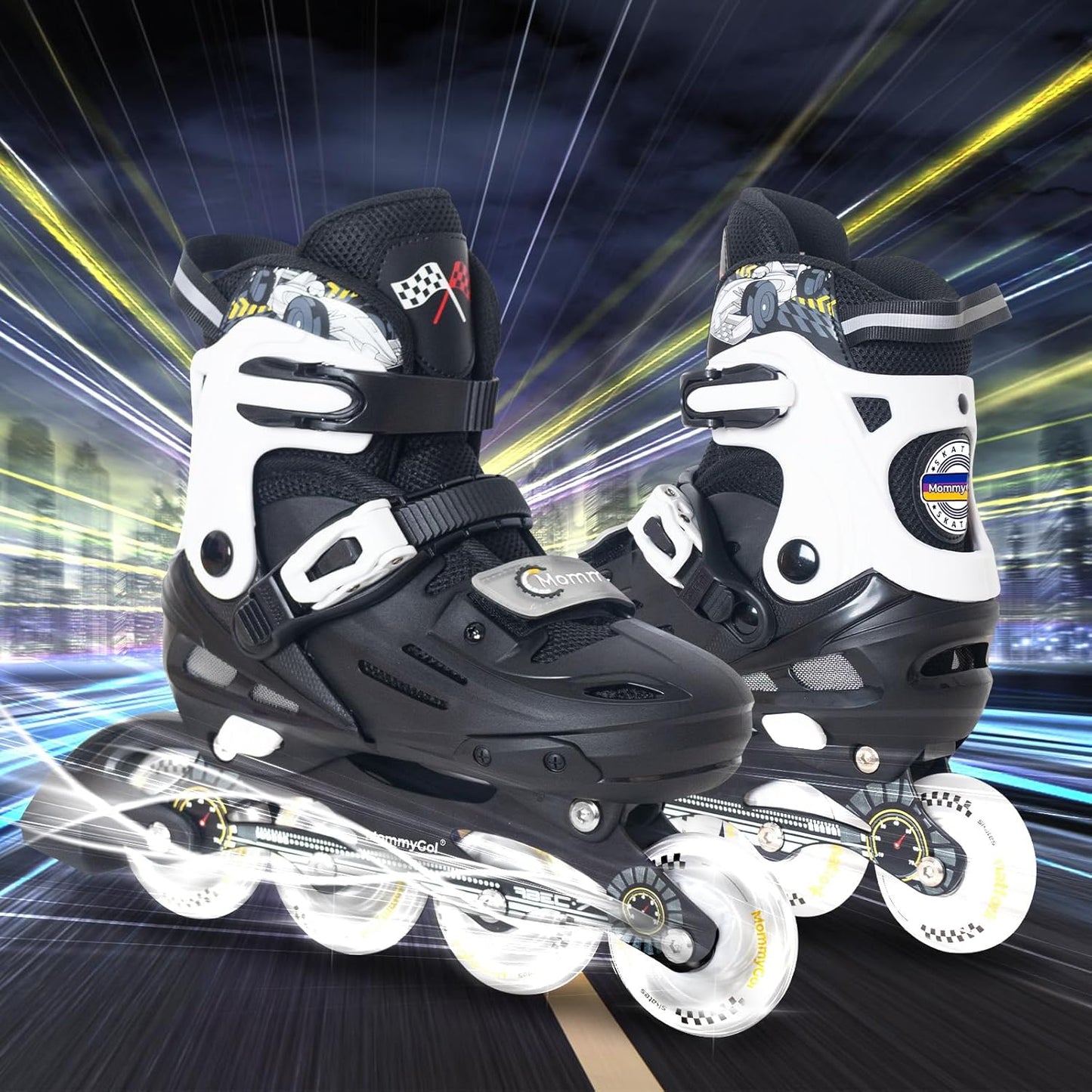 MammyGol Inline Skates for Boys and Girls Youth-White