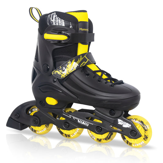 MammyGol Adjustable Inline Skates for Kids Youths Adults-Yellow